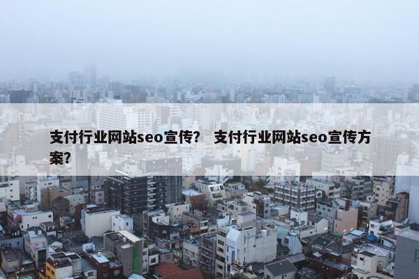 支付行业网站seo宣传？ 支付行业网站seo宣传方案？
