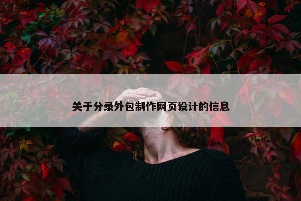 关于分录外包制作网页设计的信息