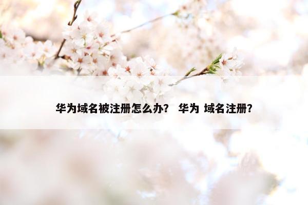 华为域名被注册怎么办？ 华为 域名注册？