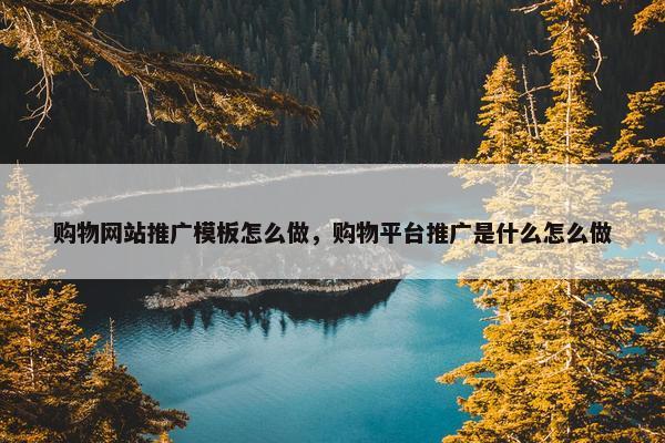 购物网站推广模板怎么做，购物平台推广是什么怎么做