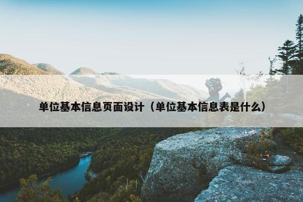 单位基本信息页面设计（单位基本信息表是什么）