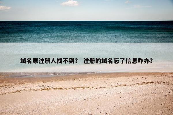 域名原注册人找不到？ 注册的域名忘了信息咋办？