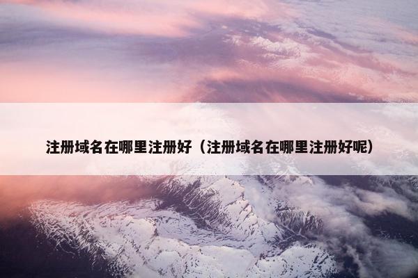 注册域名在哪里注册好（注册域名在哪里注册好呢）