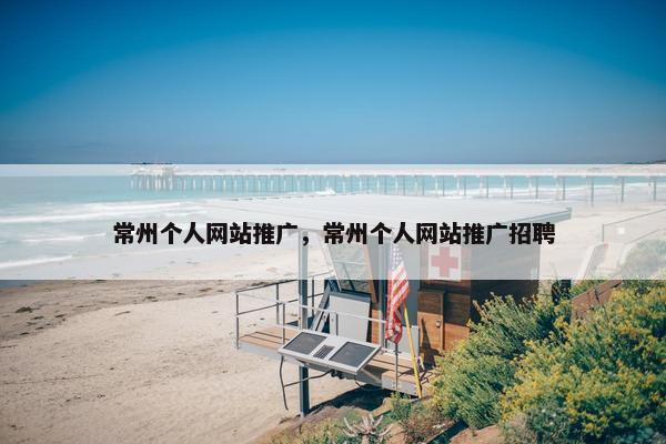 常州个人网站推广，常州个人网站推广招聘