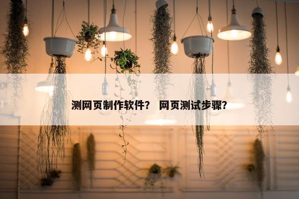 测网页制作软件？ 网页测试步骤？