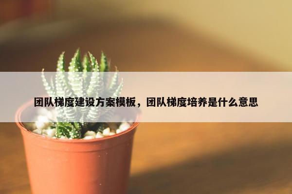团队梯度建设方案模板，团队梯度培养是什么意思
