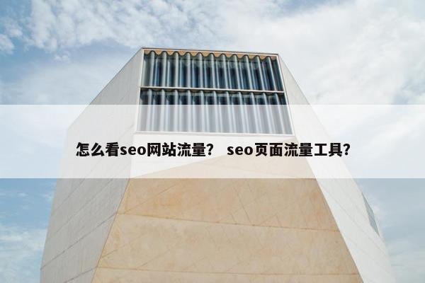 怎么看seo网站流量？ seo页面流量工具？