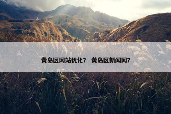 黄岛区网站优化？ 黄岛区新闻网？