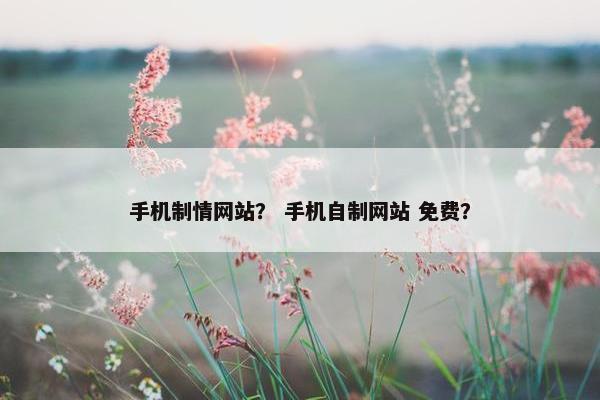 手机制情网站？ 手机自制网站 免费？