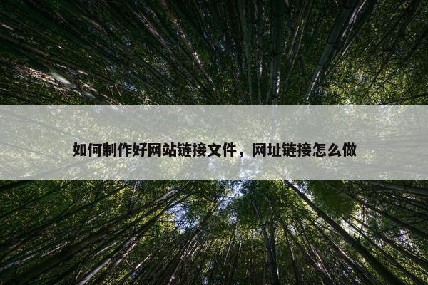 如何制作好网站链接文件，网址链接怎么做