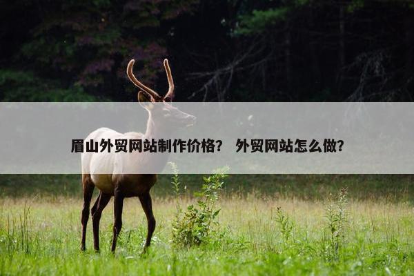 眉山外贸网站制作价格？ 外贸网站怎么做？