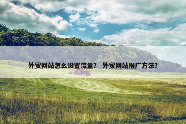 外贸网站怎么设置流量？ 外贸网站推广方法？