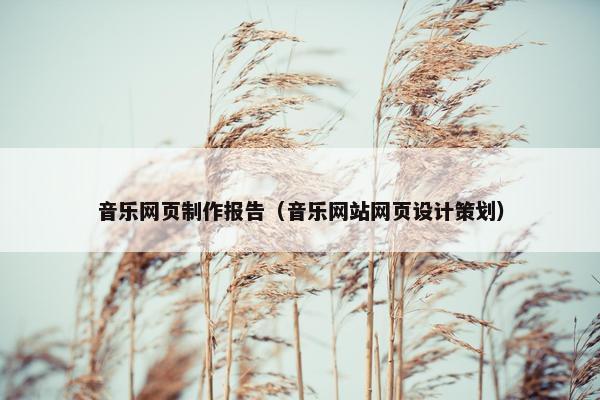 音乐网页制作报告（音乐网站网页设计策划）