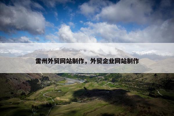 雷州外贸网站制作，外贸企业网站制作