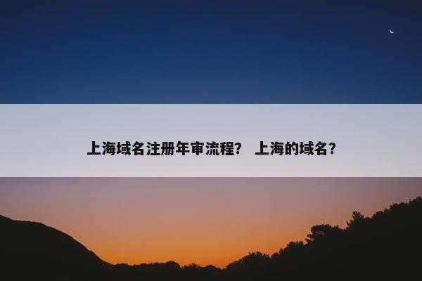 上海域名注册年审流程？ 上海的域名？