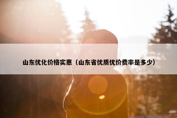 山东优化价格实惠（山东省优质优价费率是多少）