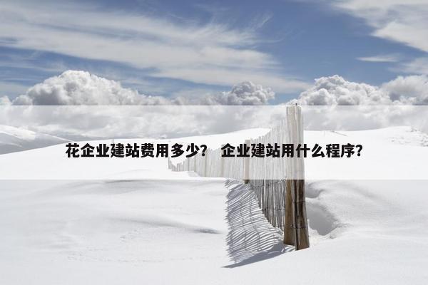 花企业建站费用多少？ 企业建站用什么程序？