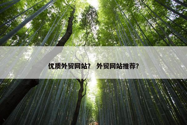 优质外贸网站？ 外贸网站推荐？