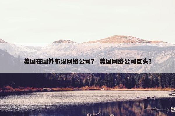 美国在国外布设网络公司？ 美国网络公司巨头？