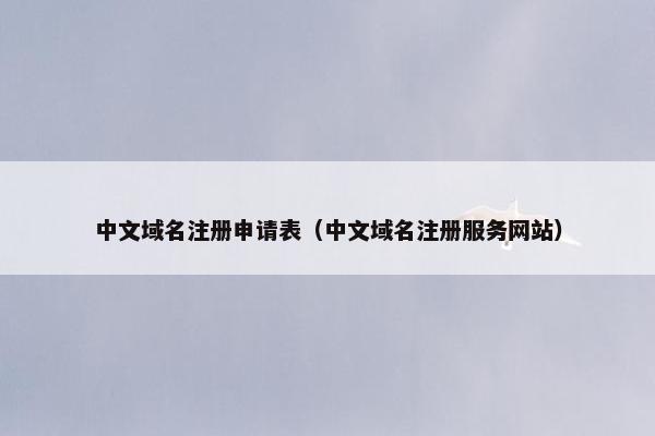 中文域名注册申请表（中文域名注册服务网站）