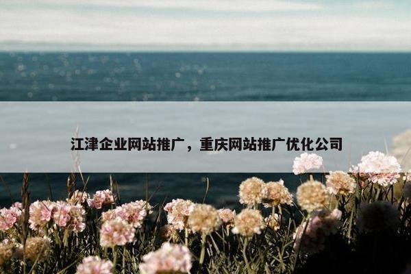 江津企业网站推广，重庆网站推广优化公司