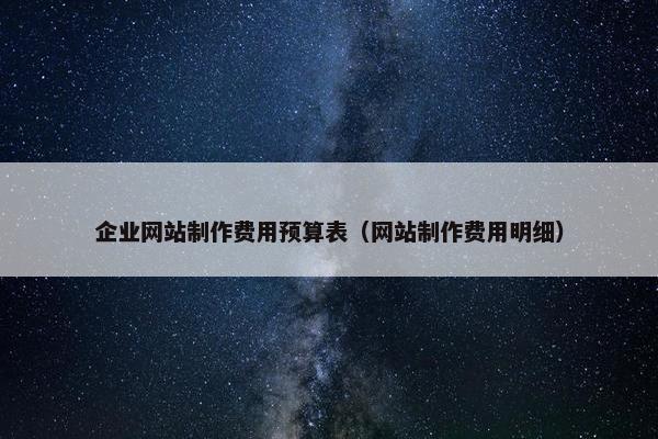 企业网站制作费用预算表（网站制作费用明细）
