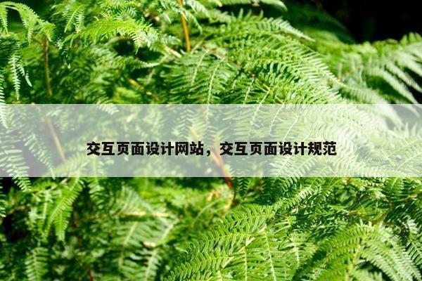 交互页面设计网站，交互页面设计规范