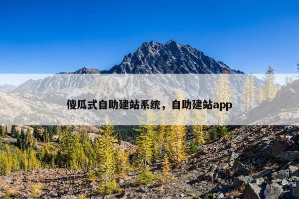 傻瓜式自助建站系统，自助建站app