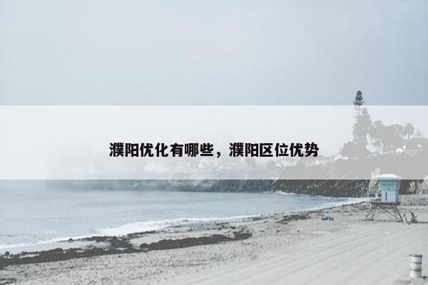 濮阳优化有哪些，濮阳区位优势