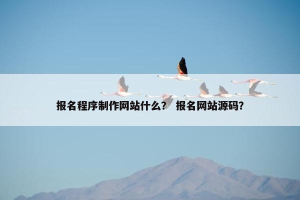 报名程序制作网站什么？ 报名网站源码？