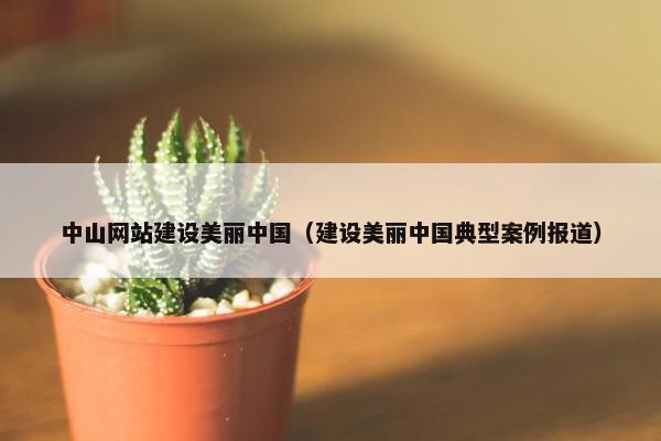 中山网站建设美丽中国（建设美丽中国典型案例报道）