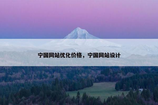 宁国网站优化价格，宁国网站设计