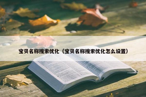 宝贝名称搜索优化（宝贝名称搜索优化怎么设置）