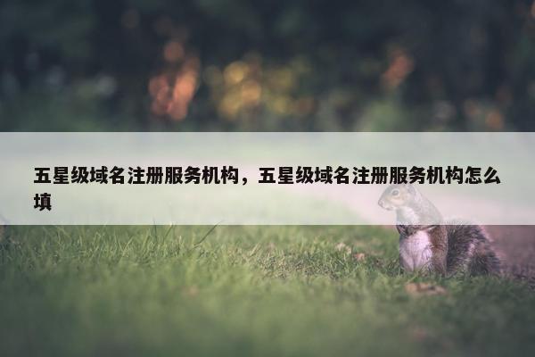 五星级域名注册服务机构，五星级域名注册服务机构怎么填