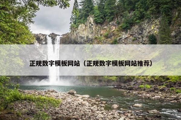 正规数字模板网站（正规数字模板网站推荐）