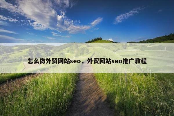 怎么做外贸网站seo，外贸网站seo推广教程
