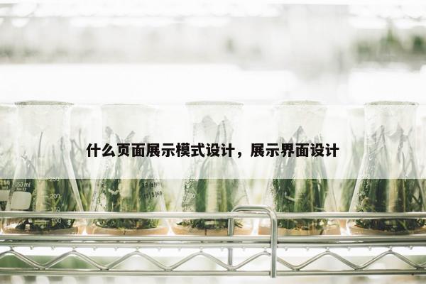 什么页面展示模式设计，展示界面设计