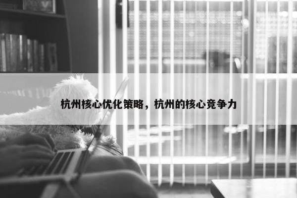 杭州核心优化策略，杭州的核心竞争力