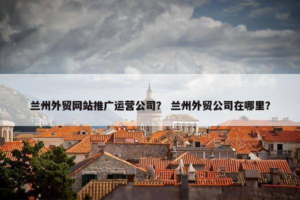 兰州外贸网站推广运营公司？ 兰州外贸公司在哪里？