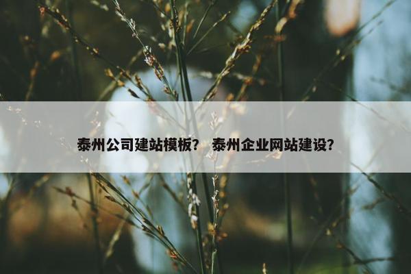 泰州公司建站模板？ 泰州企业网站建设？