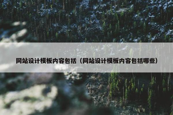 网站设计模板内容包括（网站设计模板内容包括哪些）