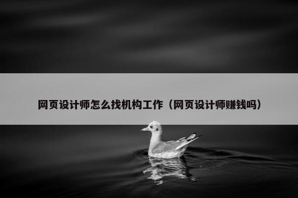 网页设计师怎么找机构工作（网页设计师赚钱吗）