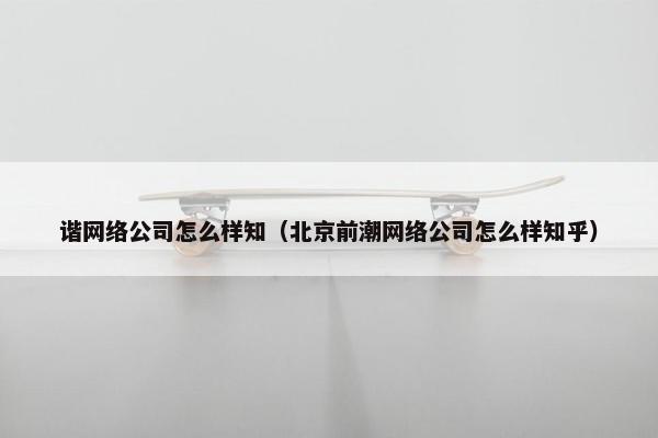 谐网络公司怎么样知（北京前潮网络公司怎么样知乎）