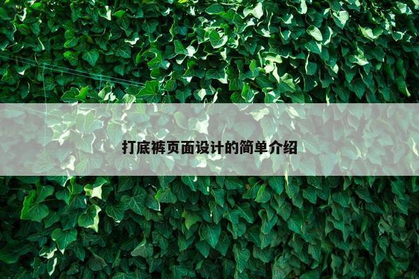 打底裤页面设计的简单介绍