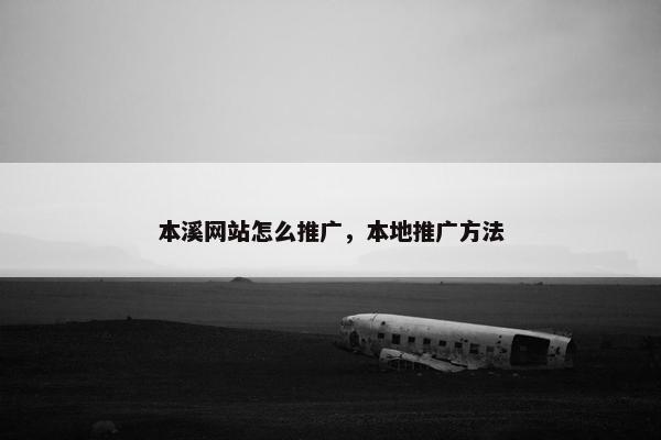 本溪网站怎么推广，本地推广方法