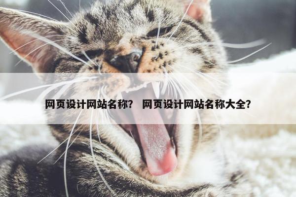 网页设计网站名称？ 网页设计网站名称大全？