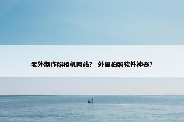 老外制作照相机网站？ 外国拍照软件神器？