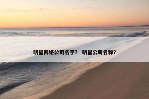 明星网络公司名字？ 明星公司名称？