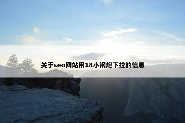 关于seo网站用18小钢炮下拉的信息