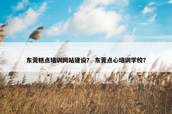东莞糕点培训网站建设？ 东莞点心培训学校？
